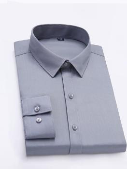 Áo Sơ Mi Nam Sợi Tre Cao Cấp Xám Đậm TGSM04